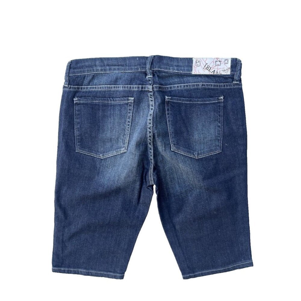 Blank NYC Women’s Blue Denim Bermuda Shorts Size 31 Cropped Mid Rise Stretch NWT - Picture 8 of 10